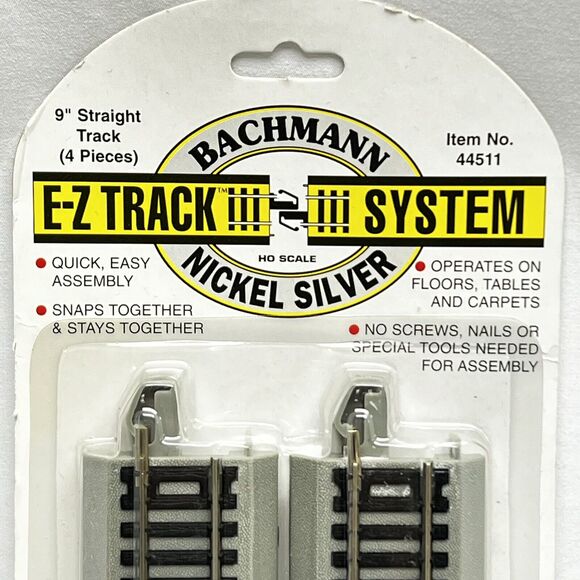 NEW Bachmann 44511 EZ-Track 9" Straight Nickel Rails 4 Pieces HO Scale - Picture 2 of 5